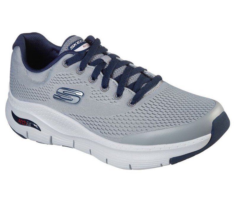 Skechers Herr Grå/Marinblå Sneakers - Arch Fit - Sverige (ZKTAM-2596)